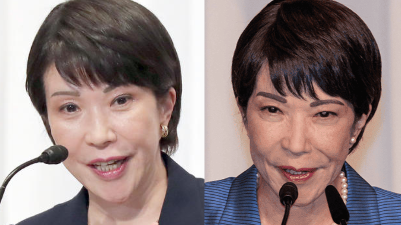 高市早苗　新総裁　自民党総裁　総理大臣　内閣総理大臣　女性初　顔の変化　顔が変わった　メイクの変化　ナチュラルメイク　眉毛　眉　しわ　痩せた　アイライン　政調会長　経済安保担当大臣